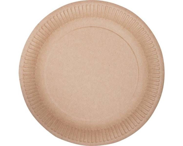 Vienreizlietojamie papīra šķīvji, brūni, D 28 cm, 0.96kg, 40gab (400-08748)