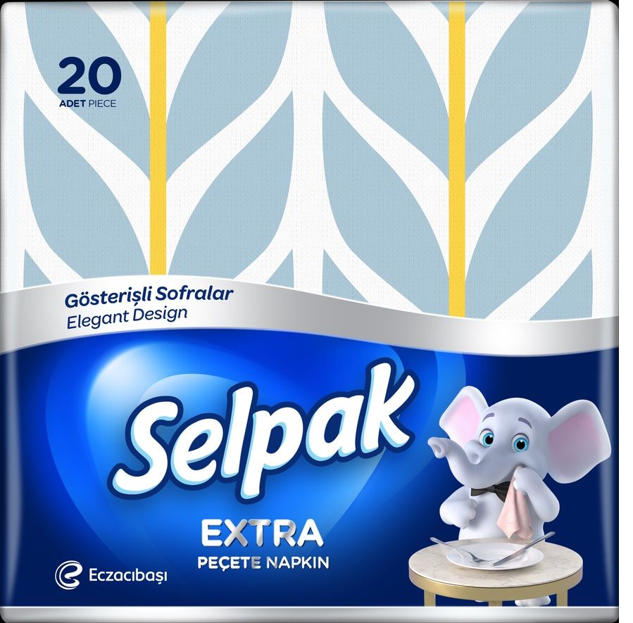 Salvetes SELPAK Deluxe, 30x30cm, 3 slāņi