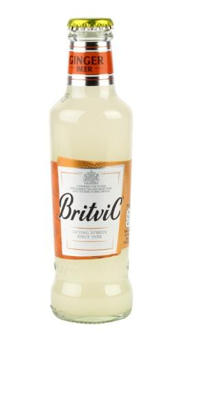 Bezalkoholisks dzēriens BRITVIC Ginger beer ar cukuru un saldinātājiem, stiklā, 0.2l (450-17383)