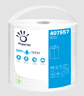 Industriālais papīrs Papernet Wiper Superior, 2 slāņi, balts 152m, 400 loksnes, 407557 (400-08793)