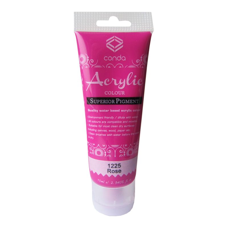 Akrila krāsa, 75ml, 1225 rozā (Rose) (550-03425)