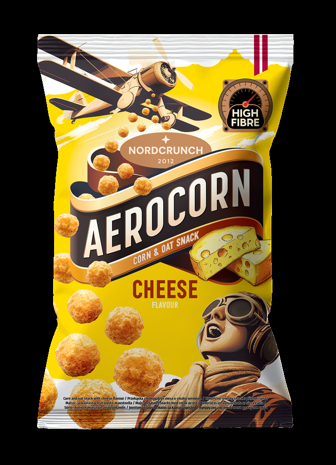 Aerocorn kukurūzas un auzu uzkoda ar siera garšu 100g (450-27883)
