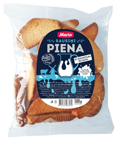 Sausiņi piena MARIO ar iebiezinātu pienu