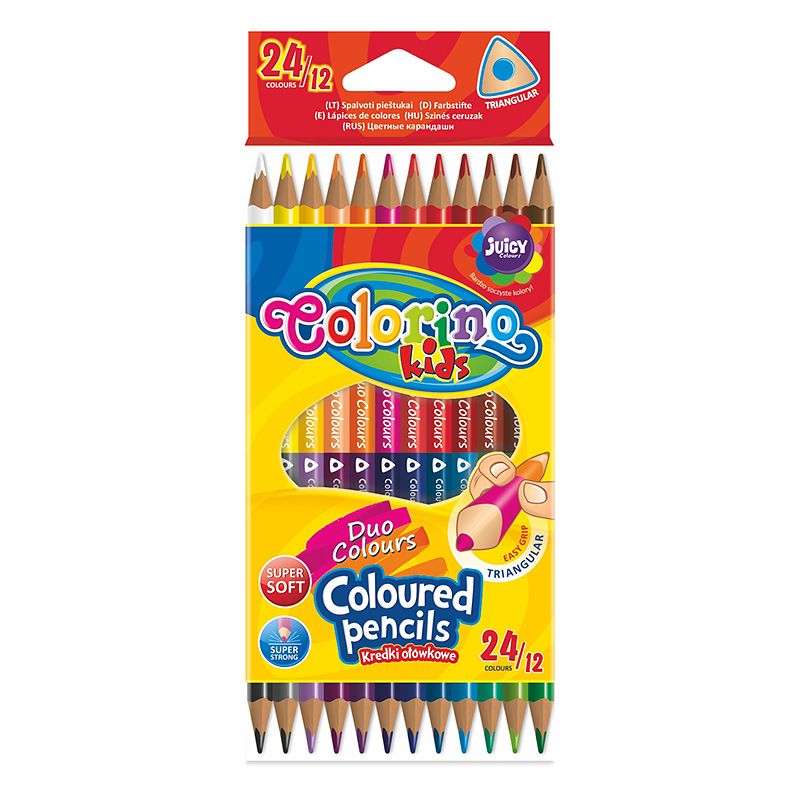 Krāsainie zīmuļi COLORINO 12 gab., 24
