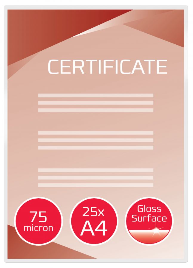 Laminēšanas kabatiņas GBC Document™ Pouch Gloss A4 75 mikroni (250-08372)