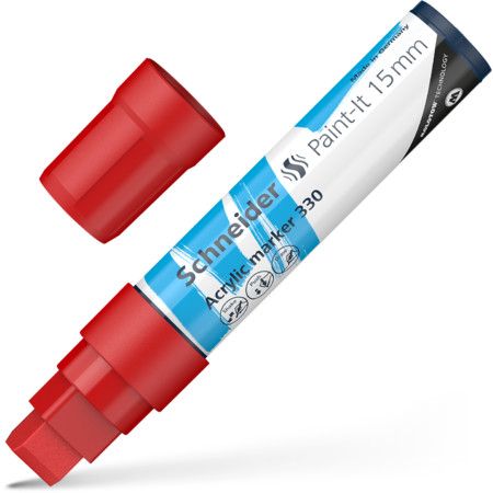 Akrila marķieris SCHNEIDER Paint-it 330, 15mm, sarkans (200-14326)