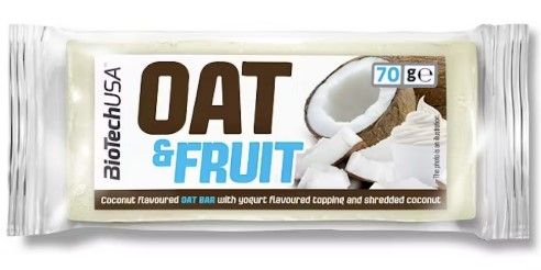 Auzu batoniņš BioTechUSA, kokosrieksts-jogurts, 70g (450-27435)