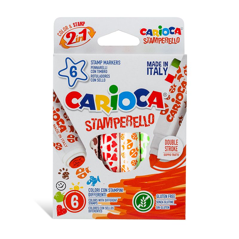 Flomasteri-zīmogi CARIOCA 6 krāsas (200-06174)