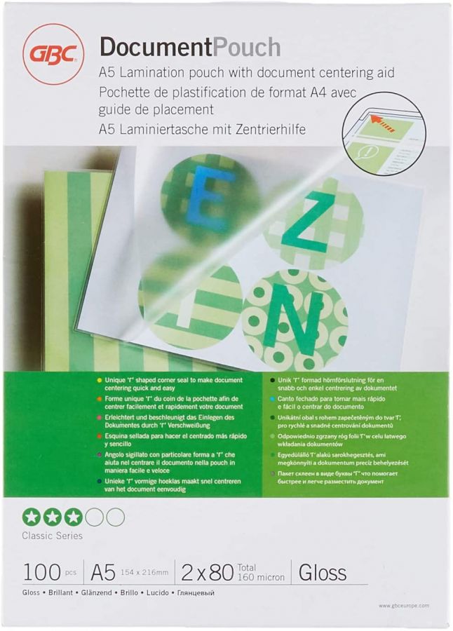 Laminēšanas kabatas GBC, A5, 154x216 mm