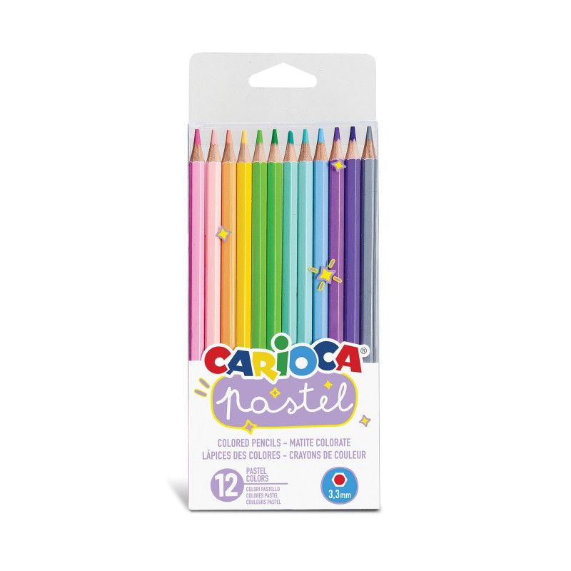 Zīmuļu komplekts CARIOCA Pastel, 12 dažādas pasteļķrāsas (200-13345)