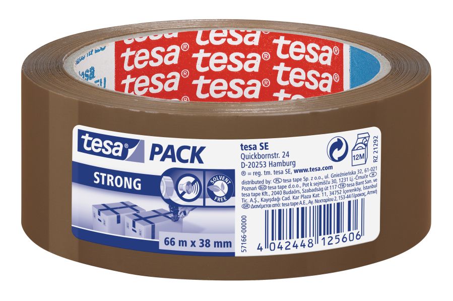 Iepakošanas līmlente tesapack® strong, brūna, 66mx38mm