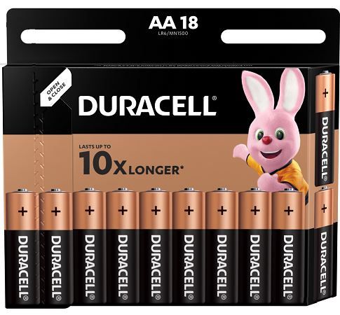 Baterijas DURACELL  AA, LR6 18 gab. (250-08433)