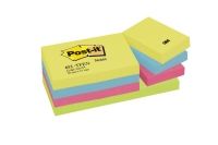 Piezīmju līmlapiņas Post-it Energetic, 38x51 mm, 12 gab./iepak. (100-08021)