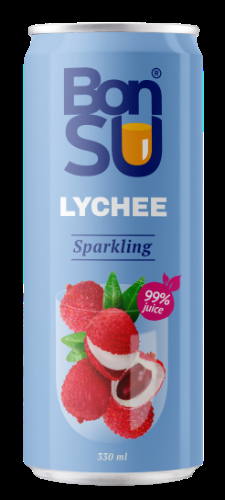Gāzēts atspirdzinošs ličī sulas dzēriens BONSU, 330 ml (DEP) (450-25693)