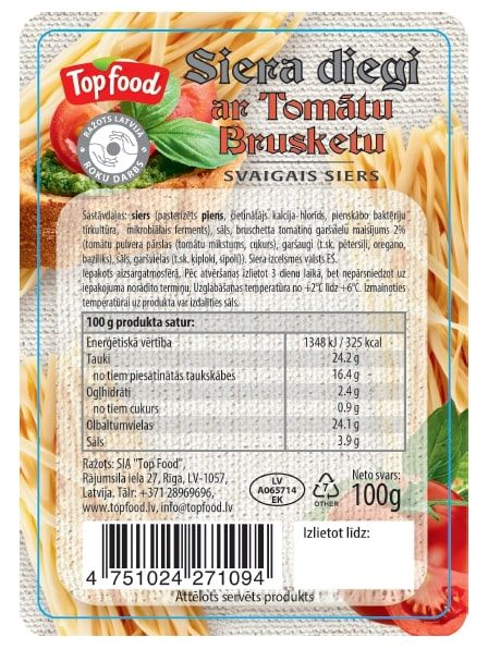 Svaigais siers TOP FOOD, "Siera