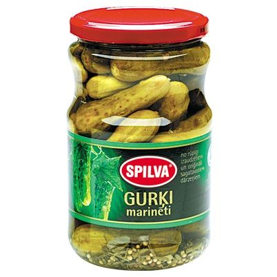Gurķi marinēti SPILVA 6-9cm, 670g/360g (450-19865)