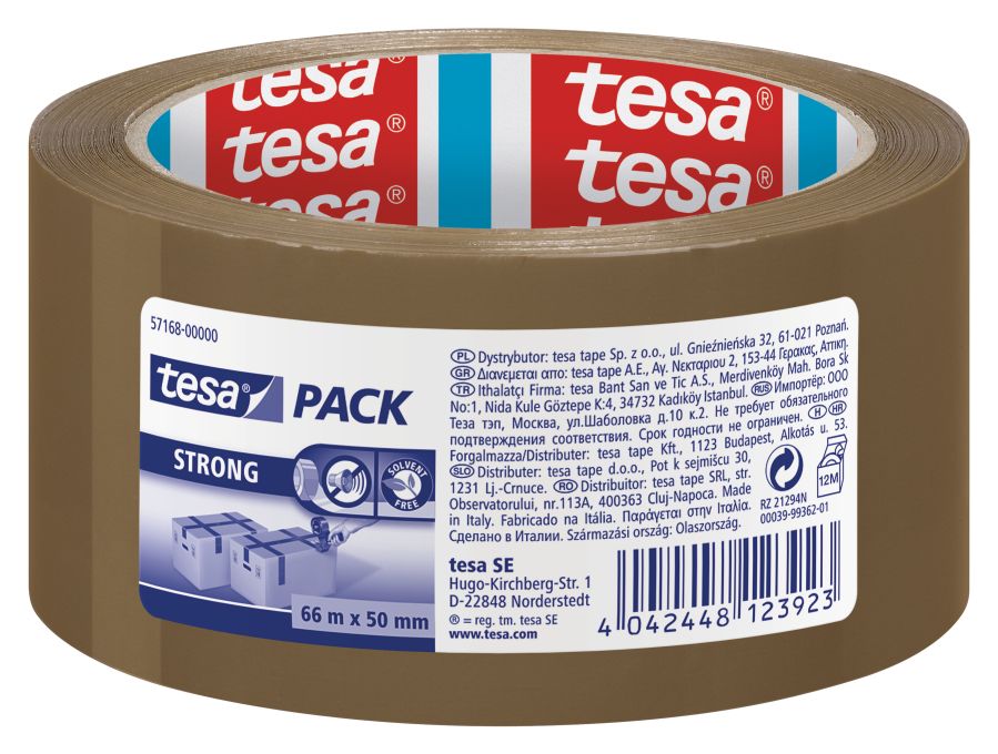 Iepakošanas līmlente tesa® Strong, brūna, 66m