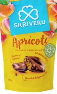 Skrīveru Saldumi SKRĪVERU Aprikozes tumšajā šokolādē