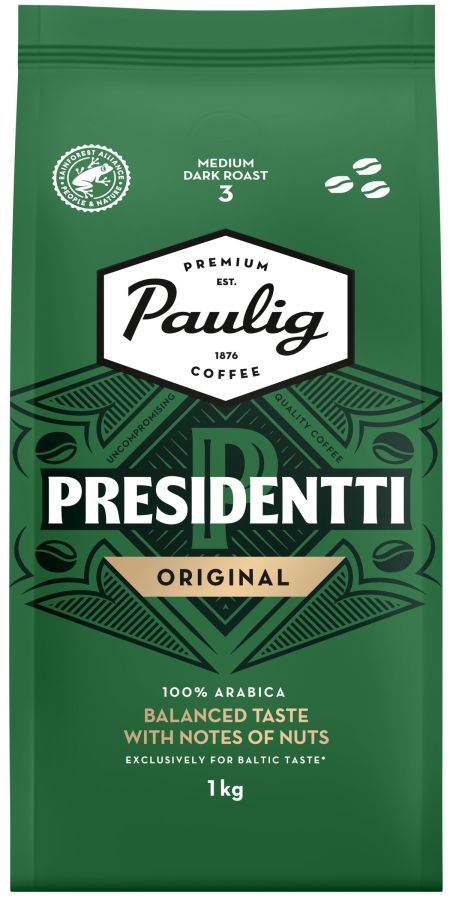 Paulig Presidentti Original 1kg kafijas pupiņas (450-23658)