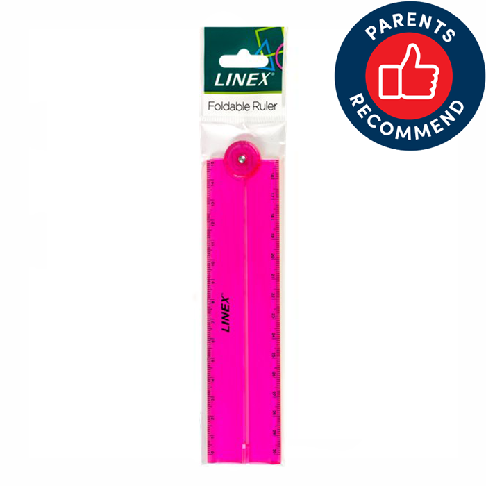 Lineāls LINEX Folden 15/30 cm, rozā
