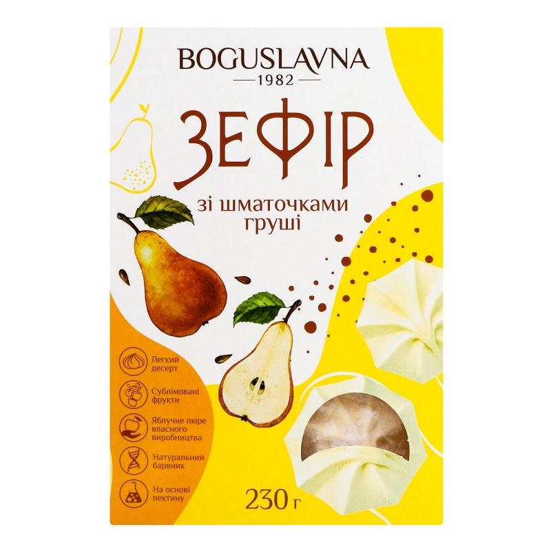 Zefīrs BOGUSLAVNA, ar bumbieru gabaliņiem, 230g (450-13886)