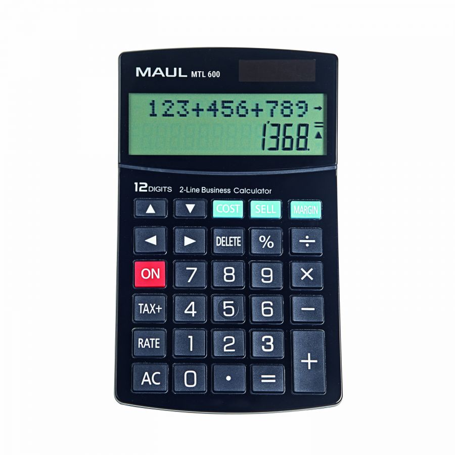 Galda kalkulators MAUL MTL 600, 12 cipari, 2 rindiņas, kursora taustiņi (250-08307)