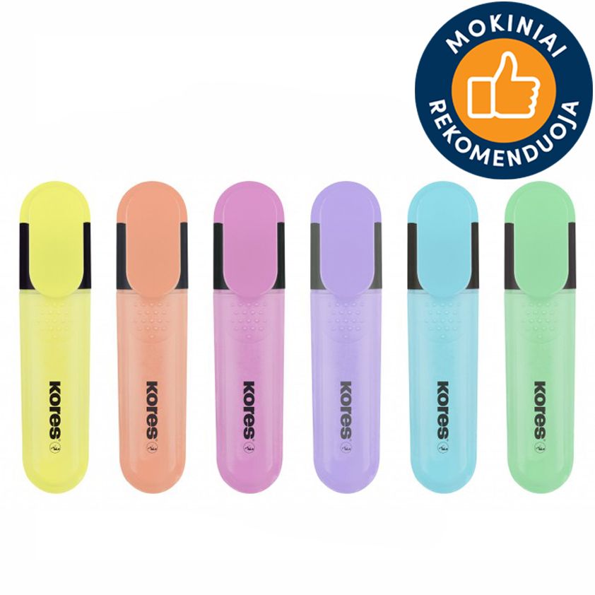 Marķieru komplekts KORES BRIGHT LINER PLUS, 6 gab. (200-13677)