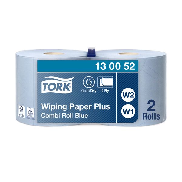 Industriālais papīrs TORK Advanced 420 W1/W2, 2 sl., 750 lapas rullī, 23.5 cm x 255 m, zilā krāsā (400-03654)