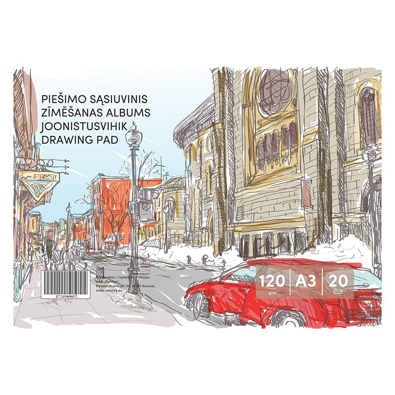 Smiltainis Zīmēšanas albums, 20 loksnes, A3