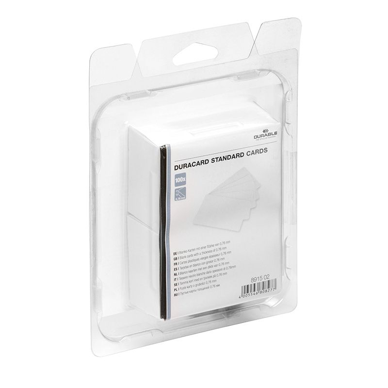 Durable Standarta plastikāta kartes DURACARD, 100