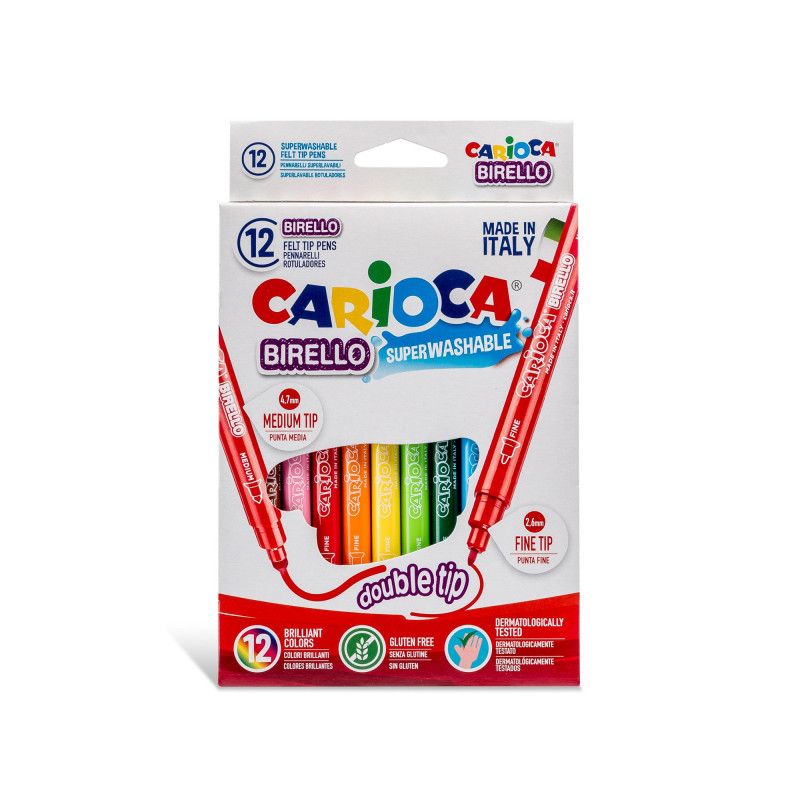 Flomasteri CARIOCA Birello divpusējie, 12gab. (200-01245)
