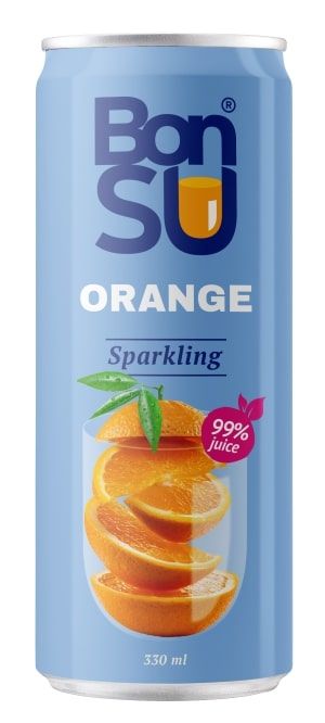 Gāzēts atspirdzinošs apelsīnu sulas dzēriens BONSU, 330 ml (DEP) (450-25696)