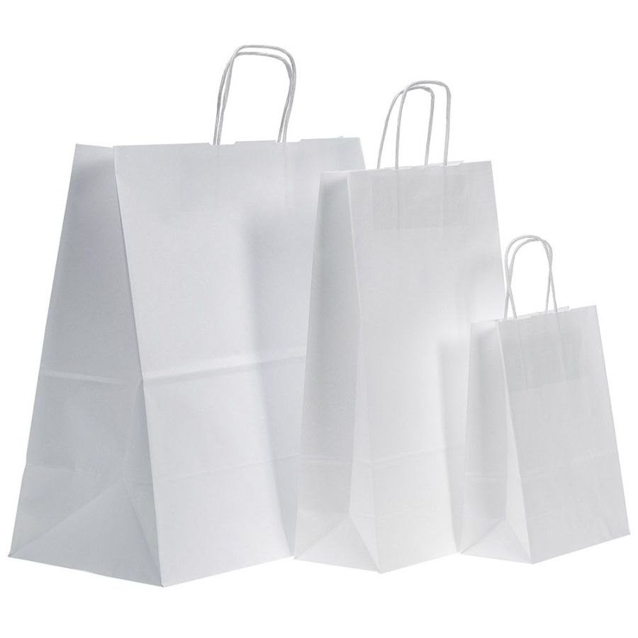 PaperSeal Papīra maisiņš TWIST 260x120x350mm, balts