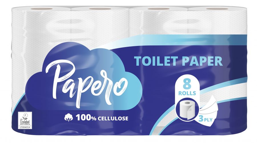 Tualetes papīrs PAPERO, 3 slāņi, 15