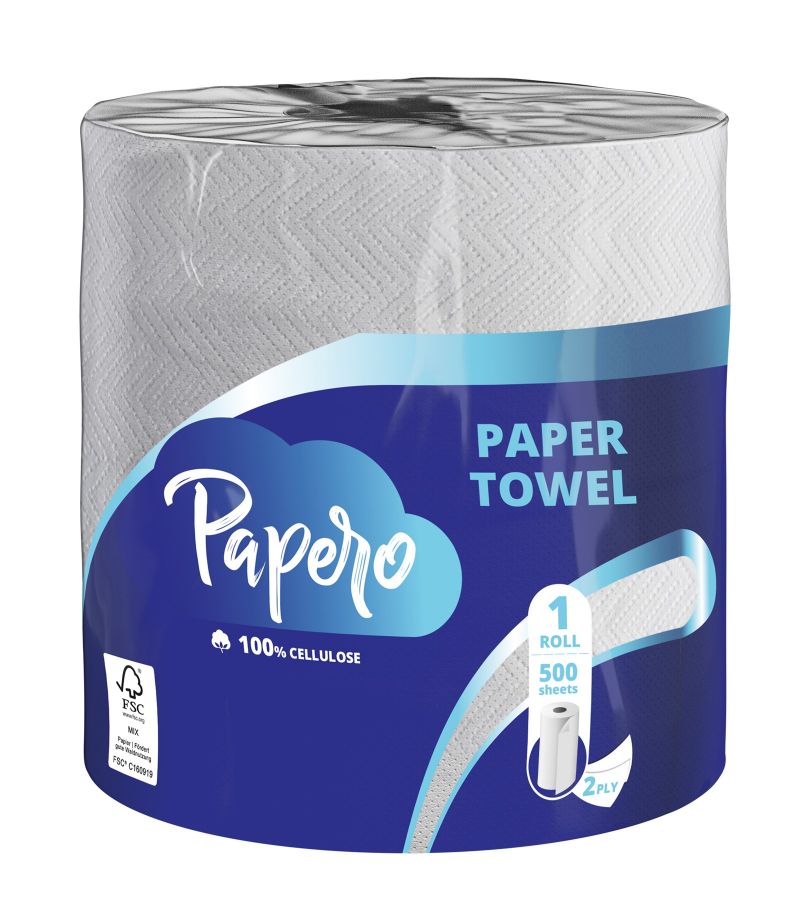 Papīra dvieļi PAPERO, 2 slāņi, 90