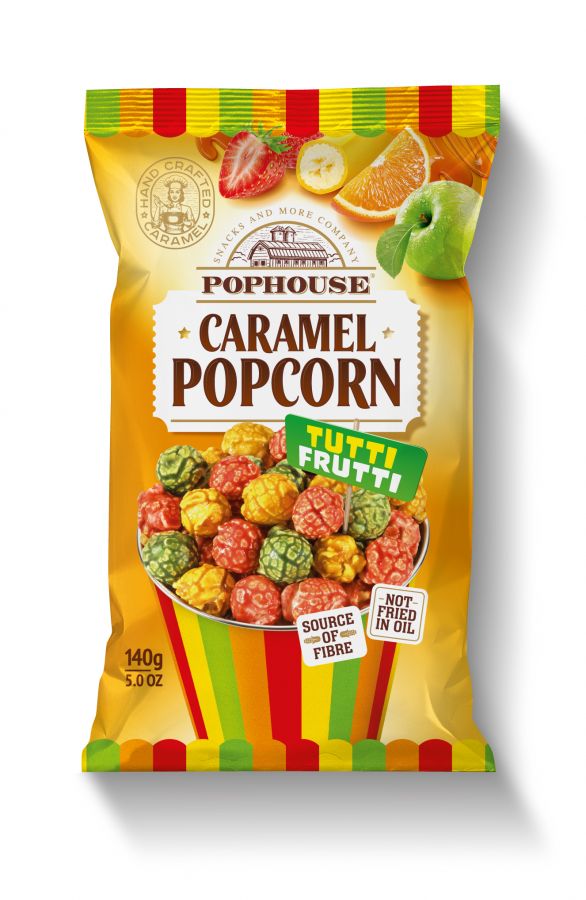 Karameļu popkorns POPHOUSE Tutti Frutti, ar