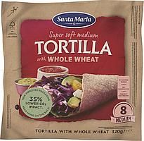 Kviešu pilngraudu tortiļas, vidējās 320G, Santa