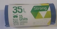 Atkritumu maisi SORTEX, 35L , 50x60 cm, 30 mk, zili, 15 gab. (400-10498)