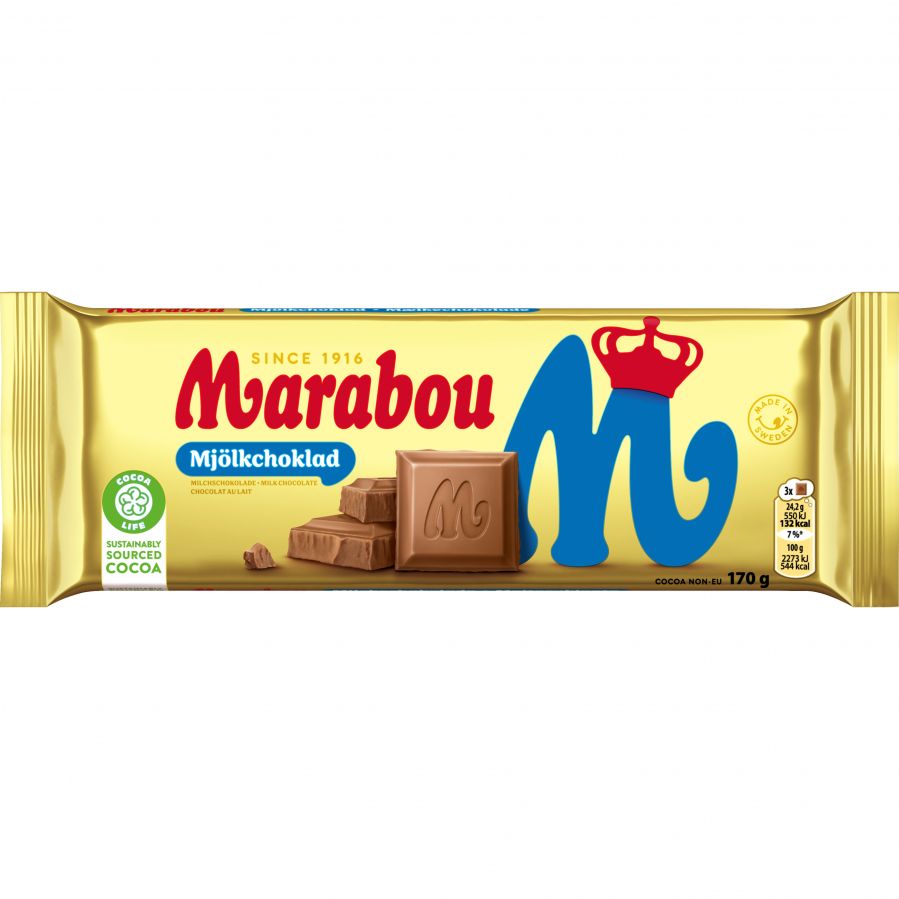 Piena šokolāde MARABOU, 170 g (450-27855)