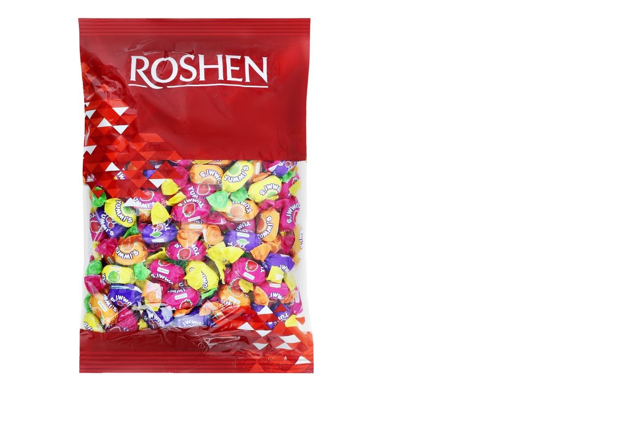 Konfektes ROSHEN Toffee Yummi`s ar augļu