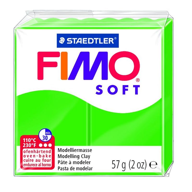 Cietējoša modelēšanas masa FIMO SOFT, 57 g, tropu zaļā krāsa (tropic green) (550-00648)