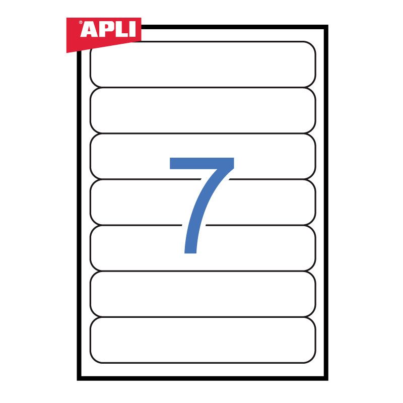 Uzlīmes APLI ILC ar izmēru 190x38mm, 25 loksnes/7 uzlīmes loksnē (100-00384)