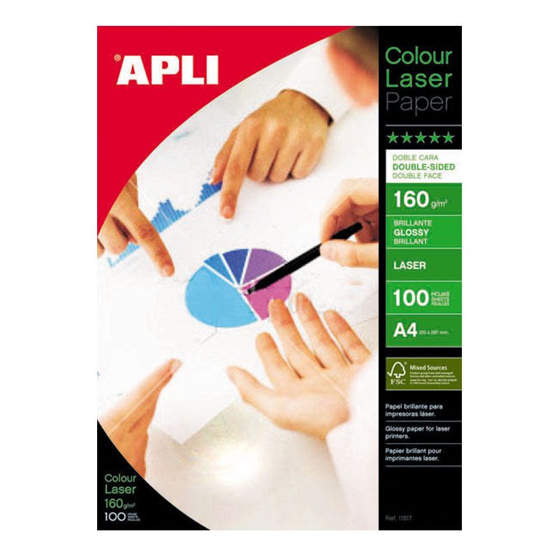 Papīrs APLI Colour Laser Glossy A4