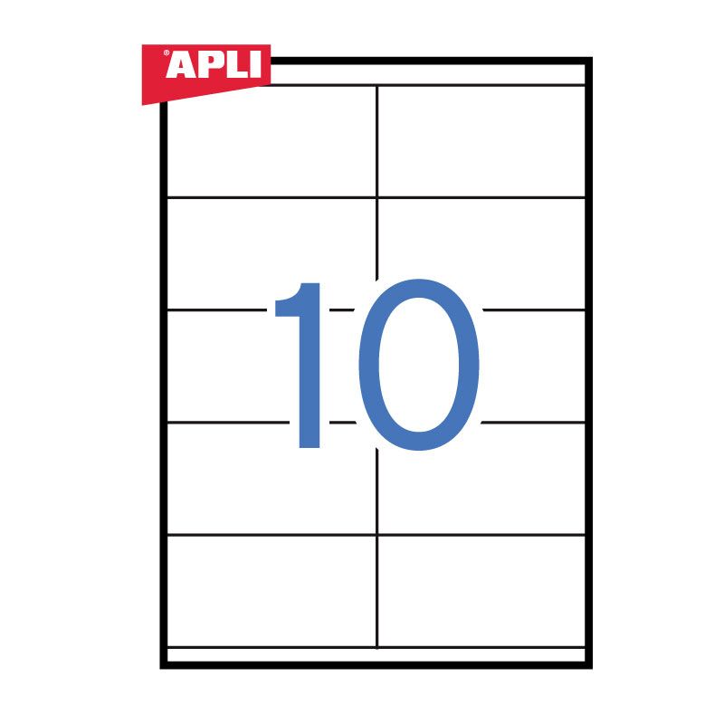 Uzlīmes APLI ILC ar izmēru 105x57mm, 100 loksnes/10 uzlīmes loksnē (100-00356)