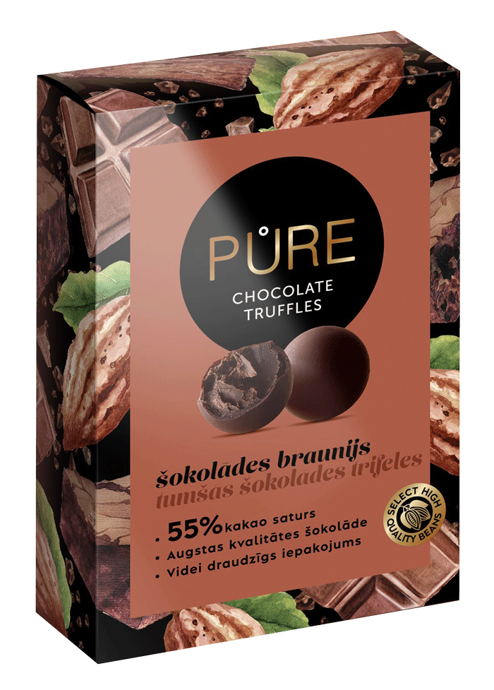 Pure Chocolate Tumšās šokolādes trifeles ar