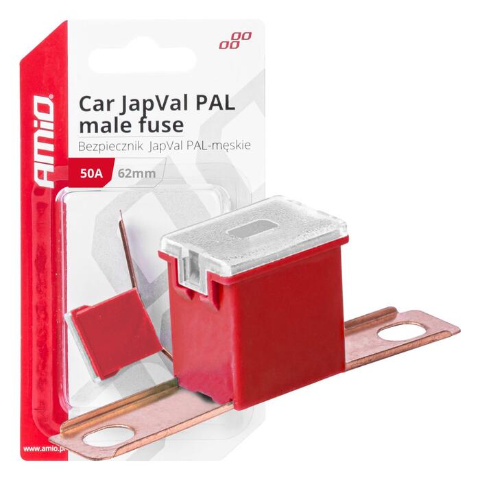 Drošinātāji Car JapVal PAL male fuses 62mm 50A AMIO-03429 (03429)