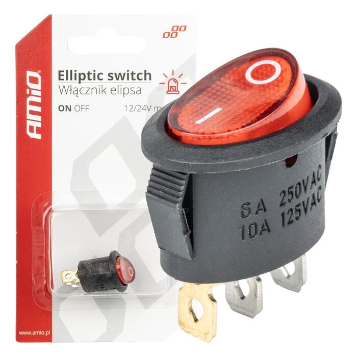 AMiO Slēdzis  12V/230V (with red light)