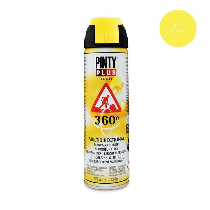Ceļu marķēšanas fluorescējoša krāsa aerosolā dzeltena