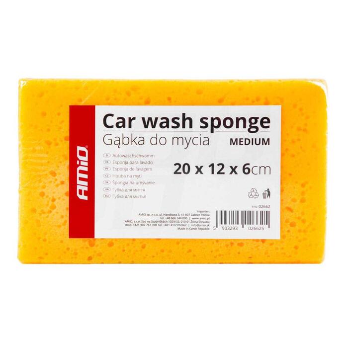 Auto mazgāšanas švamme AMiO MEDIUM 20 x 12 x 6 cm (02662)