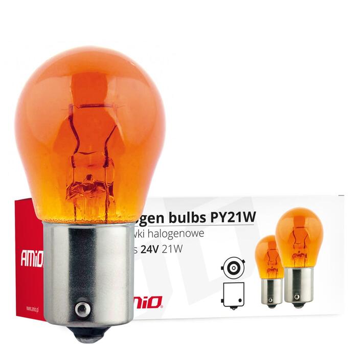 AMiO Halogen spuldzes PY21W BAU15s 24V